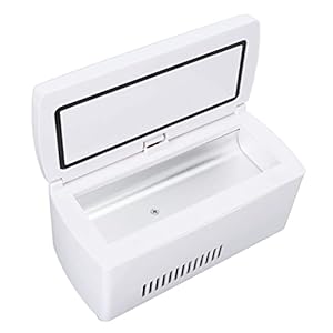 Sonew Insulin Cooler, White Large Display Screen Medicine Diabetic Supplies Refrigerator for Travel and Office, Medicine Cooler with Storage Bag