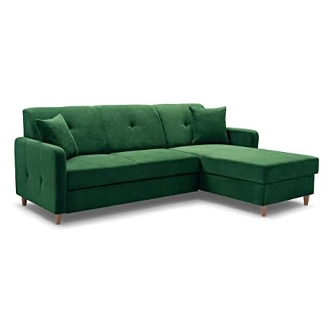Ye Perfect Choice CORNER SOFA BED MOLLY Modern Couch Seat Seater Settee Right Left Corner (Green, Right Corner) Cover