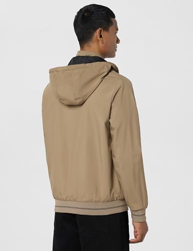 Image of Qube By Fort Collins Men's Polyester Standard Length Regular Fit Reversible Winter Jacket with Ribbed Cuffs & Hood - Warm, Stylish & Versatile