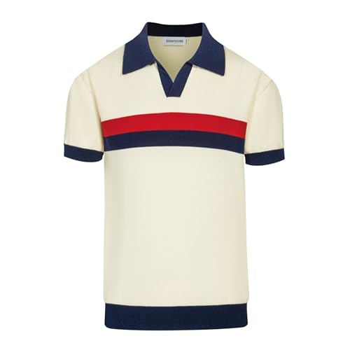 Polo para hombre OXKNIT manga corta casual tejido con cuello en V para verano miniatura 1