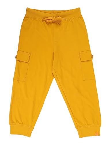 Image of KiddoPanti Boys Cotton Joggers | 100% Cotton Single Jersey | 2 Side Cargo Pockets with Flap | Elasticated Waist Band with Functional Drawcord | Soft & Breathable Track Pants