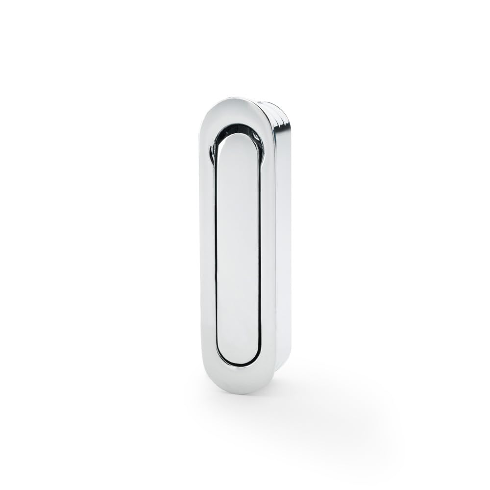 Ironmongery Solutions® Radius Sliding Door Edge Pull, Recessed, Rounded Design, for Sliding, Pocket Doors and Wardrobe Systems (Polished Chrome)