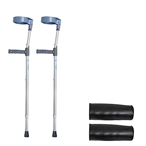 Béquilles avant-bras médical en aluminium réglables pour adulte coloris gris