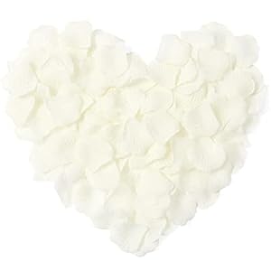 Simulatie Rozenblaadjes, Bloem Confetti voor bruiloft, Romantische Nachtdecoratie, Romig Wit, 1000 stuks