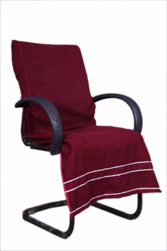 Image of ROMAN HOME Car & Office Chair Towel with 2 Tie Knots| Super Soft 400 GSM (1, Marron)