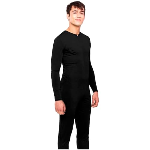 AC - Mono maillot para jóvenes y adultos para carnaval, Halloween, fiestas, celebraciones - Color Negro - Talla M