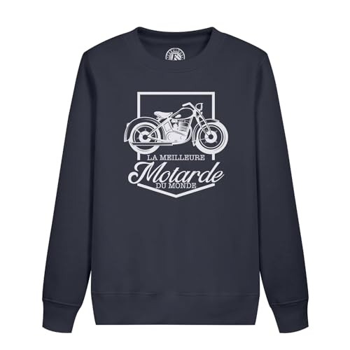 Sweatshirt enfant la meilleure motarde du monde en coton robuste pour passionnée de moto