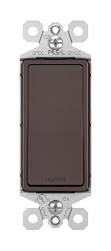 Image of Legrand radiant TM873DBCC10 15 Amp Rocker Wall Switch, 3-Way Decorator Light Switches, Dark Bronze (1 Count)