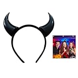 Teufelshörner Haarreif,Teufelsohren Teufel,Vampir Teufelsohren Devil Ears für Kostüm Party,Kopfbedeckung Mottoparty Halloween Fasching Party & Karneval (Schwarz)