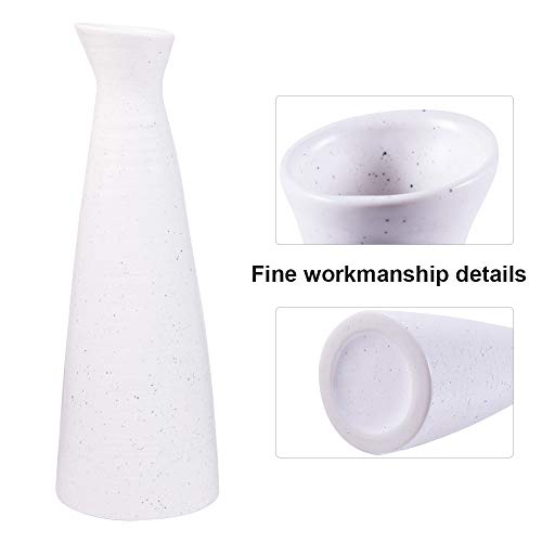 Flower Vase - Ceramic Vases For Flowers,9" White Vases For Decor,Handcrafted Modern Minimalism Style For Home,Office Decor #TOP5