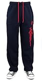 REDRUM Pants Jogginghose Sweatpants Hose VIELE Farben und GRÖßEN Modell Bak (Navy Blau - Rot, S)