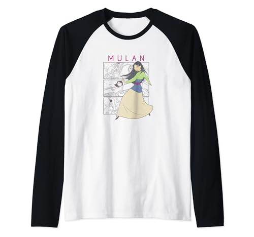T-shirt Mulan Disney raglan de baseball avec imprimé de production rétro pour adulte