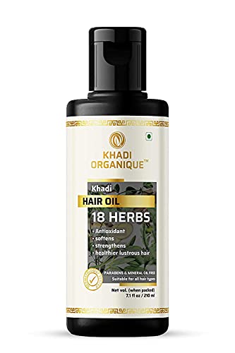 Khadi Organique 18 Herbs herbal Ayurvedic Hair Oil (Mineral Oil free) 210 ml