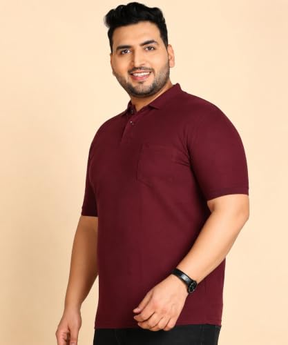 Image of INKKR Plus Size Solid Men's Polo Neck T-Shirt