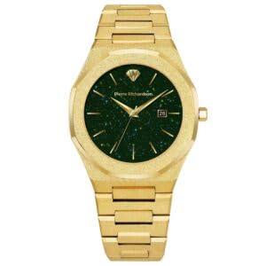 Pierre Richardson Men’s Luxury Watch PR5691 – Silver Frosted Stainless Steel Japanese Qua…