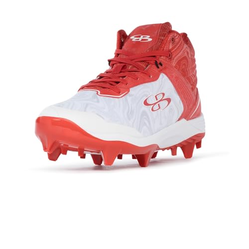 Boombah Viper Men's Molded Cleat Mid Blast Camo White/Red/Red - Size 9.5