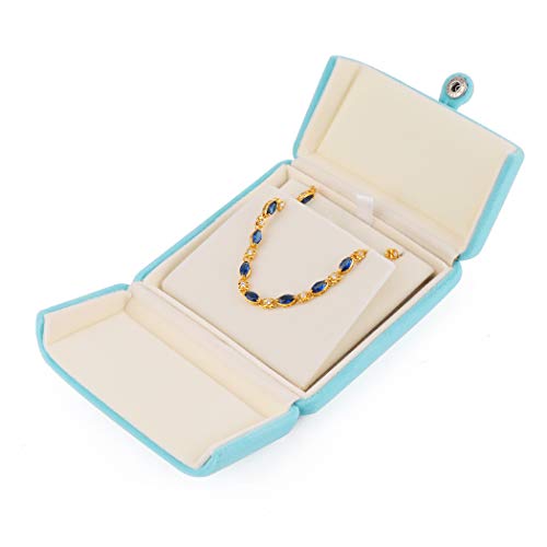 iSuperb Cajas de Colgantes para Collares Estuche de Joyería Multifuncional, Caja de Regalo de Joyería de Franela Premium para Anillo/Brazalete/Collar, 10x10x3cm Cover