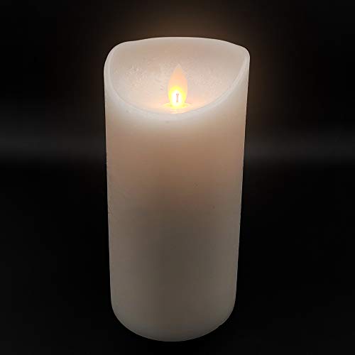 Image of LTETTES | Flameless LED Pillar Candle | Ivory Real Wax with Flickering Faux Wick & Moving Flame Effect | Battery Operated with Remote Controller | Single Candle