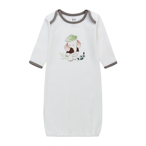 Baby Newborn Gown, 3 Packs Baby Sleeping Bag, Long Sleeve Sleep Sack, Cotton Cloths for Newborn Boys Girls 0-12 Months4