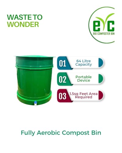Image of Bio Composting Bin Set with Coco Peat Blocks, Green, 30L Capacity (Green, Single BIN)