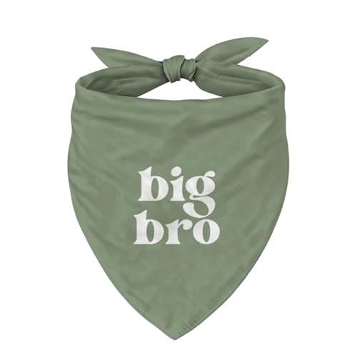 Big Brother Dog Bandana Adjustable Triangle Dog Scarf Stylish Green Pet Accessory for Pregnancy Baby Announcement Gender Reveal or Maternity Photoshoot for Small and Medium Dogs