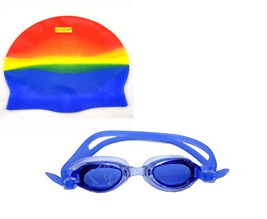 JAPSI Combo-Swim Goggles & Swim Cap (Age 5 to 10) ; Silicone Swimming and Bathing Caps for Long and Short Hair ; Girls and Boys ; Anti Fog Swimming Goggles (B09Y6TGTL9) Amazon Price History, Amazon Price Tracker