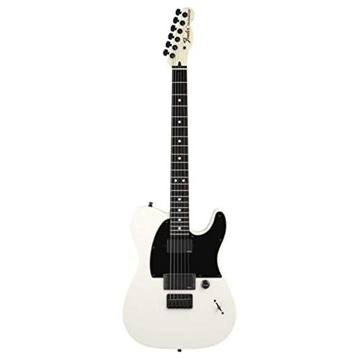 Fender 0134444780, Jim Root telecaster platt, vit elgitarr med vedträ greppbräda
