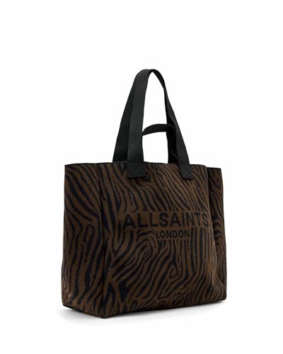 Bolso Tote AllSaints Izzy Zebra East/West Negro y Marrón miniatura 2