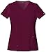 Dickies Women's Xtreme Stretch Junior Fit V-Neck, Wine, Large