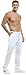 HOEREV Men Casual Beach Trousers linen Summer Pants, White, Large