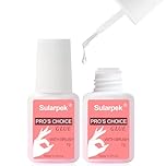 sularpek 2 Pcs 7ML Pegamento Uñas Postizas, Pegamento de Uñas con Pincel, pegamento tips uñas profesional, Pegamento de Uñas Extra Fuerte, Reparación de Uñas Rotas