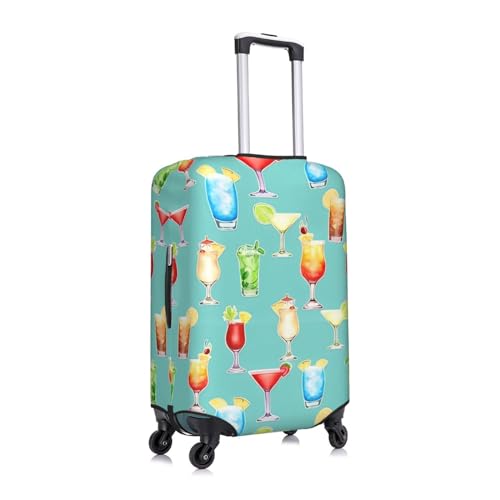 Watercolor Cocktails Travel Luggage Cover Elastic Anti-scratch Suitcase Cover Protector Spandex Stretch Luggage Baggage Covers Fits 22-24 Inch Luggage,M3