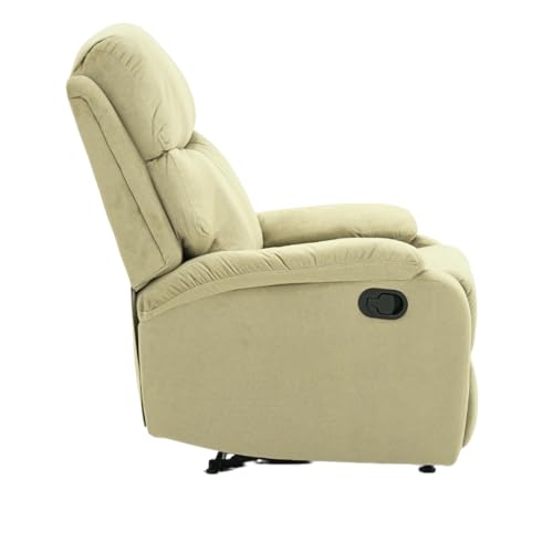 Image of Royaloak Nova Fabric Recliner Single Seater | High Back Tufted Design Microfiber | Pillow Top Armrest | Pocket Springs | Manual Reclining Chair with Metal Frame Support