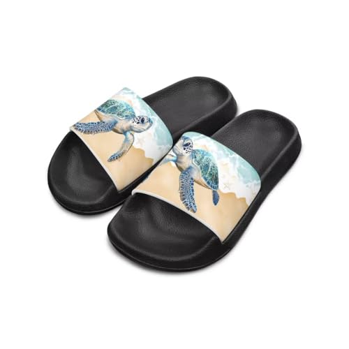 Image of Unisex Slides for Girls Boys Comfortable Slippers Slides Non-slip Shower Shoes House Fashion Thick for Indoor & Outdoor Gifts