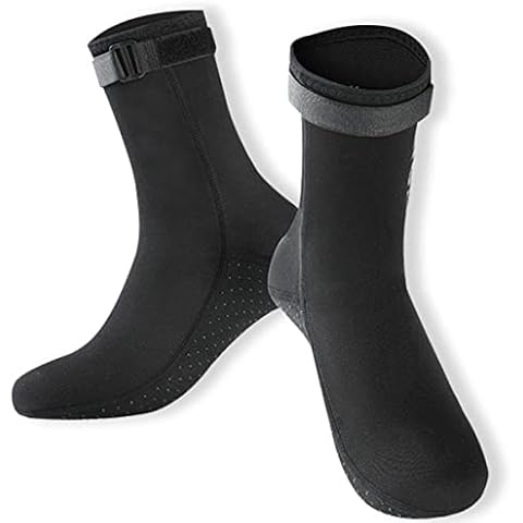 UMISKAM Neoprene Socks, 3mm Water Sports Diving Socks for Women Men, Anti-Slip Neoprene Swim Socks for Diving Snorkeling Swimming Surfing Sailing (Black, L) Cover