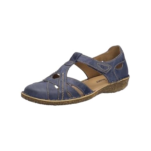 Josef Seibel Damen Sandaletten Rosalie 29, Frauen Sandalen,Weite G (Normal),Freizeitschuhe,offene Schuhe,t-spange,dunkelblau,38 EU
