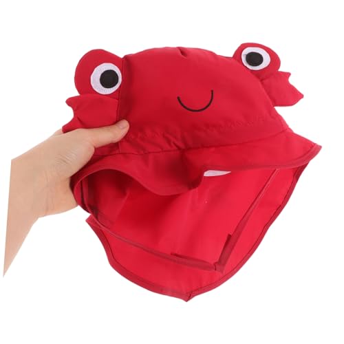 Boys and Girls Wide Brim Sun Hat Neck Flap for Uv Quick-Dry Cartoon Crab Bucket Cap for Beach Outdoor Fun Breathable Boy Girl Sun Hat for Boy Girl Boys and Girls Years Red4