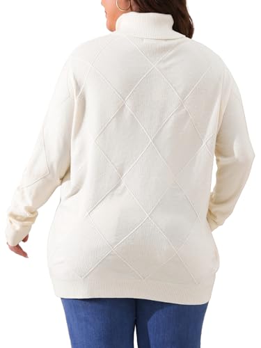 Image of Agnes Orinda Plus Size Pullover Sweaters for Women Lightweight Long Sleeve Turtleneck Novelty Sweater
