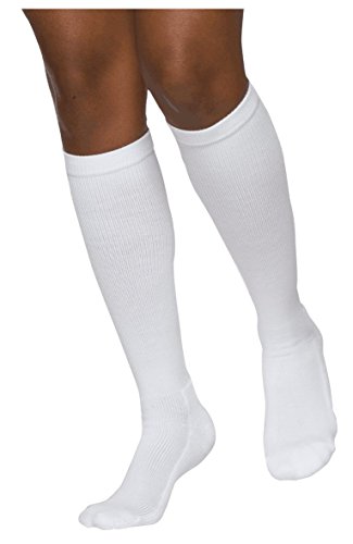 Image of SIGVARIS Men's Motion Cushioned Cotton 360 Closed Toe Calf-High Socks 20-30mmHg - Black - Large Short