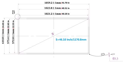 Image of 46 Inch Interactive 10 Points Infrared IR Touch Screen Overlay Frame Free Driver