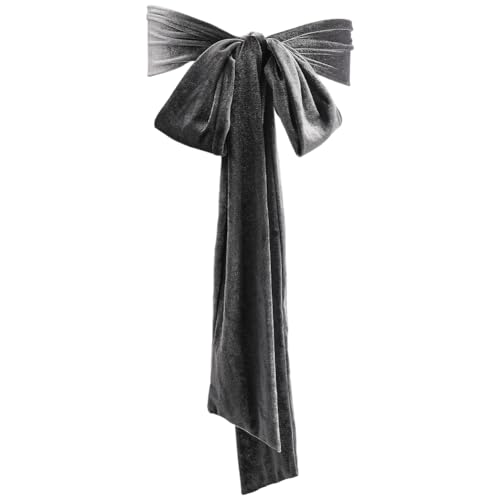 CRASPIRE Wedding Belt Women Velvet Sash Belt Gray Tie Long Dress Sash Waist Bridal Neck Scarf for Prom Party Special Occasion Dress Bridal Sash Belt 99 x 3.9 inch