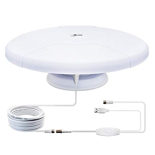 Long Range RV TV Antenna Outdoor, Amplified Digital HD TV Antenna, Magnetic Base for Easy Install - for Camper, RV Trailer Truck Caravan Boat (White)