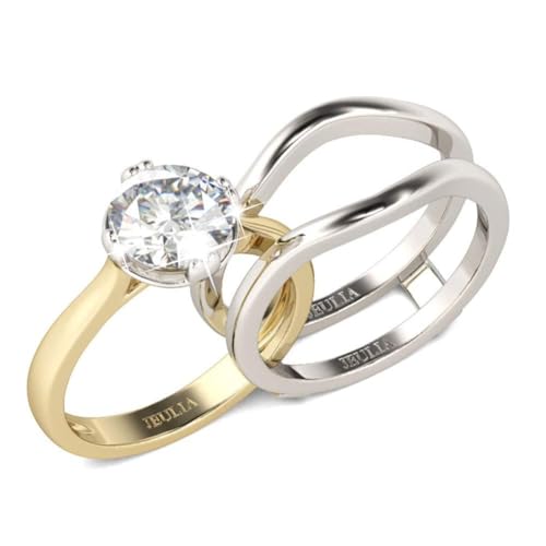 Jeulia 3.5ct Wedding Engagement Rings Set for Women Sterling Silver Round Cut Halo CZ Enhancer Ring Set Promise Anniversary Bridal Set Valentines Romantic Gift for her with Jewelry Box2