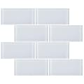 TCSAG-03 3x6 White Glass Subway Tile -Kitchen and Bath Backsplash Wall Tile (1sqt)