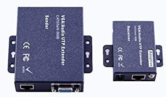 Active VGA audio video balun extender kit over cat 5/6 UTP loop out on sender 300 meter, includes sender and receiver powered on both ends