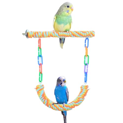 Image of Pet Bird Parrot Swing Hanging Toy Bird Perches Cage Toys，Bird Perch Chewing Stick Cage Accessories Parrot Climbing Standing Branches Paw Grinding Fork Sets for Parakeet Lovebirds Cockatiels