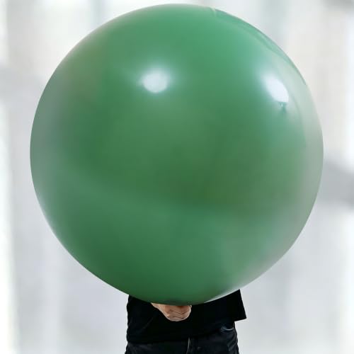 Image of KALOR 9 Pcs 36 Inch Large Bean Green Big Giant Round Latex Balloons