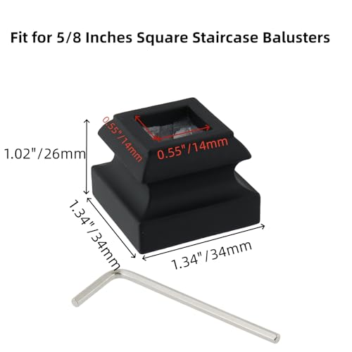 Balaustres de aluminio de 5/8 para escaleras negras 3