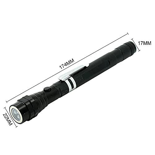 Lanterna de LED Telescópica Flexível 3 LEDS com Imã Preto + Chaveiro CBRN16273