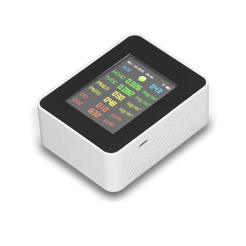 FLEXMAN 9 in 1 Air Quality Monitor, Wirelessly Air Detector, LCD Digital Display Multifunctional Indoor Test Meter for Kitchens, Bedrooms, Mother Baby Rooms